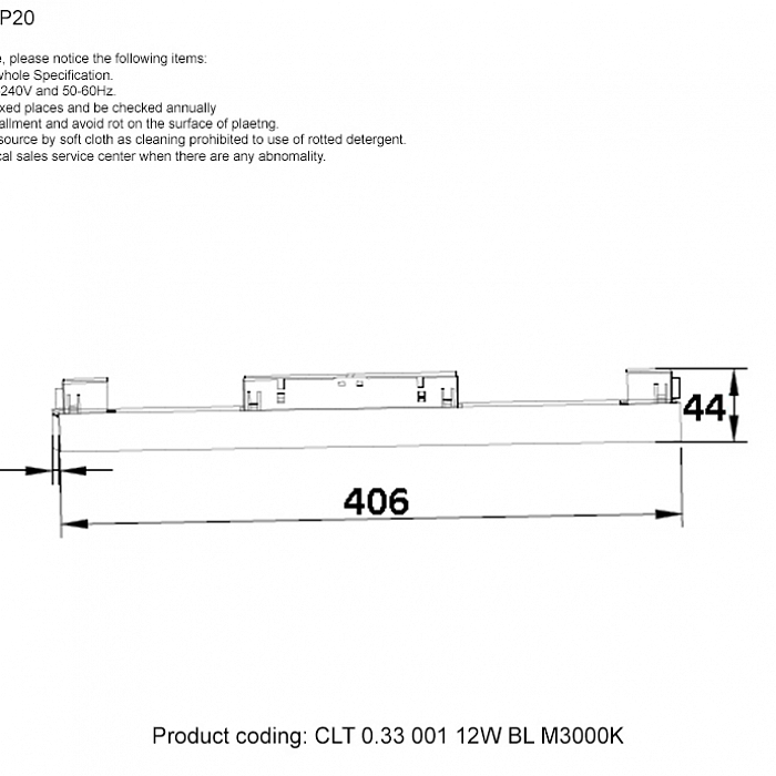 Светильник Crystal Lux CLT 0.33 001 12W BL M3000K