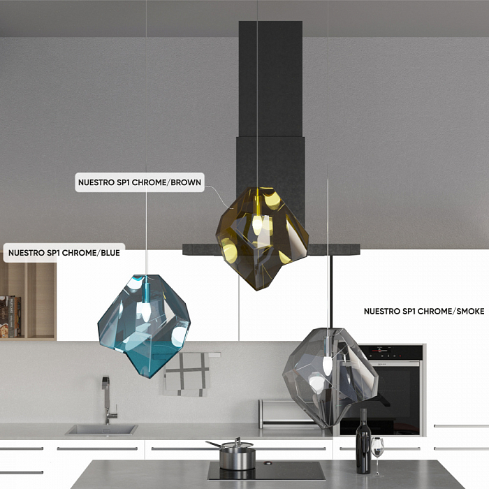 Светильник Crystal Lux NUESTRO SP1 CHROME/SMOKE