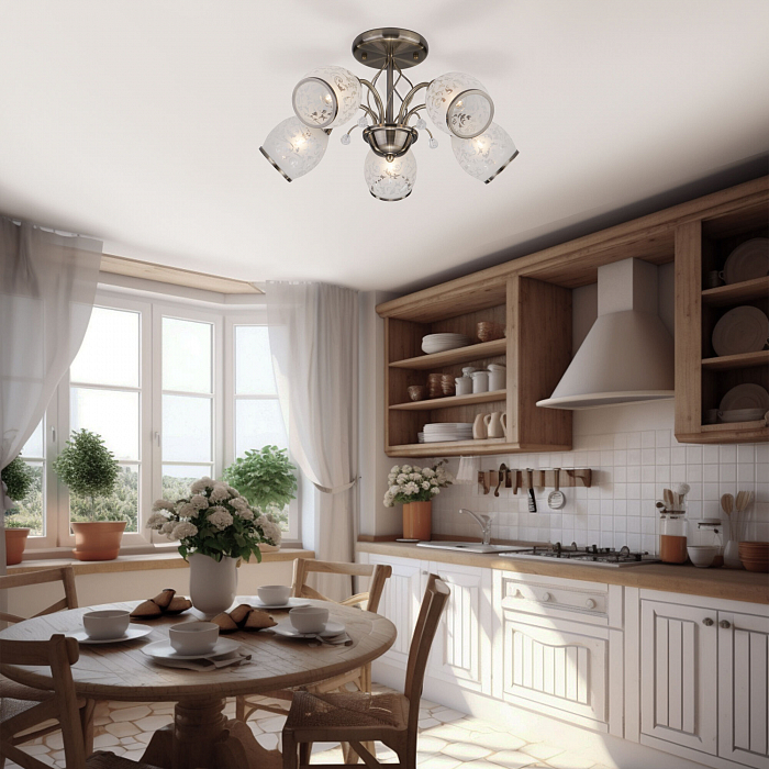 Люстра Eurosvet 30026/5 античная бронза