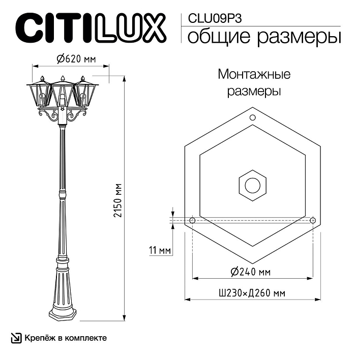 Уличный светильник Citilux CLU09P3