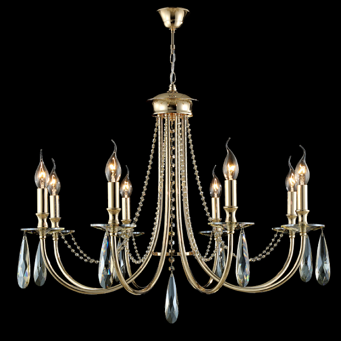 Люстра Crystal Lux VICTORIA SP8 GOLD/AMBER