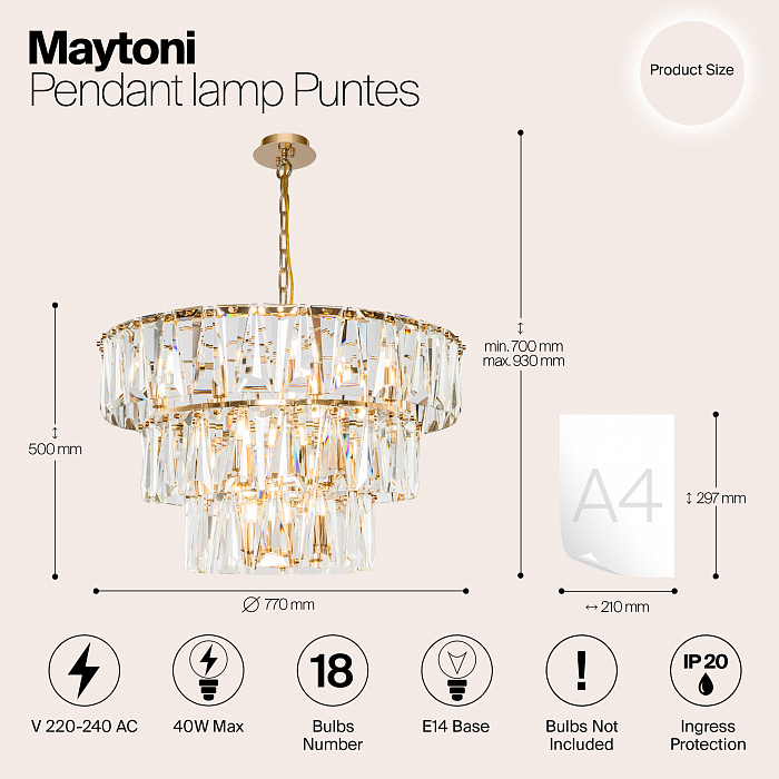 Светильник Maytoni MOD043PL-18G