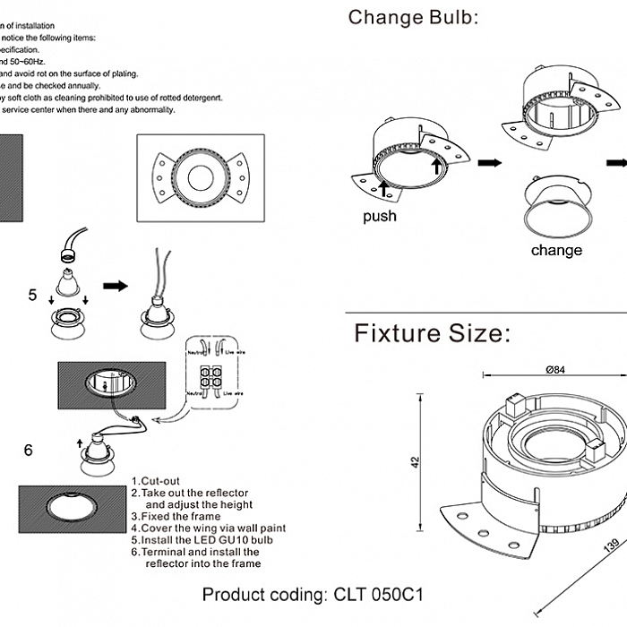 Светильник Crystal Lux CLT 050C1 WH-WH